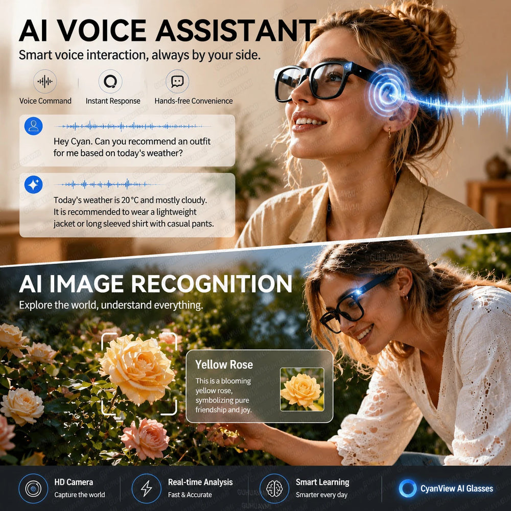 13MP AI Camera Smart Glasses with Open-Ear Audio | Braviixx
