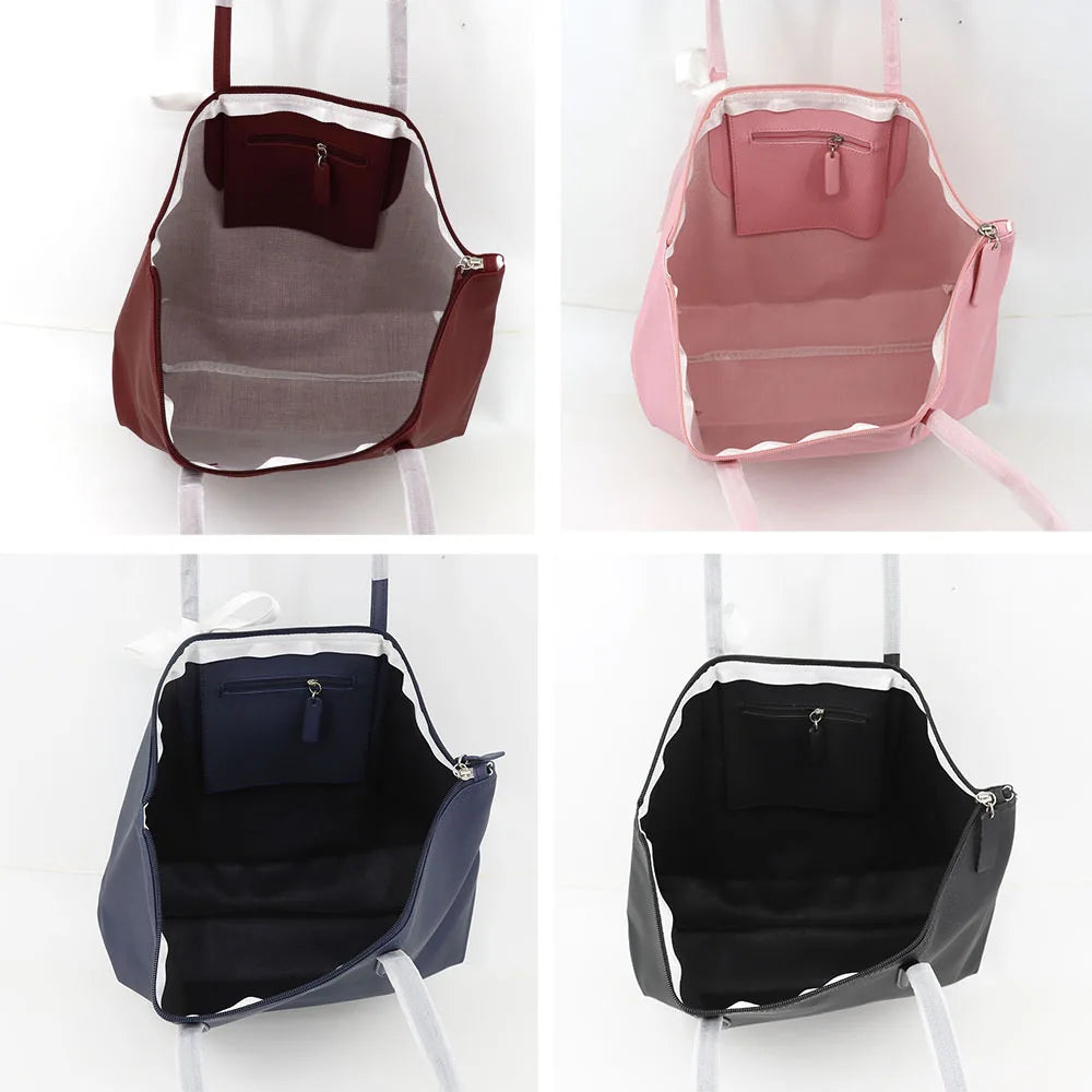 Textured Zip-Top Tote Bag | Twin Shoulder Handles | Braviixx