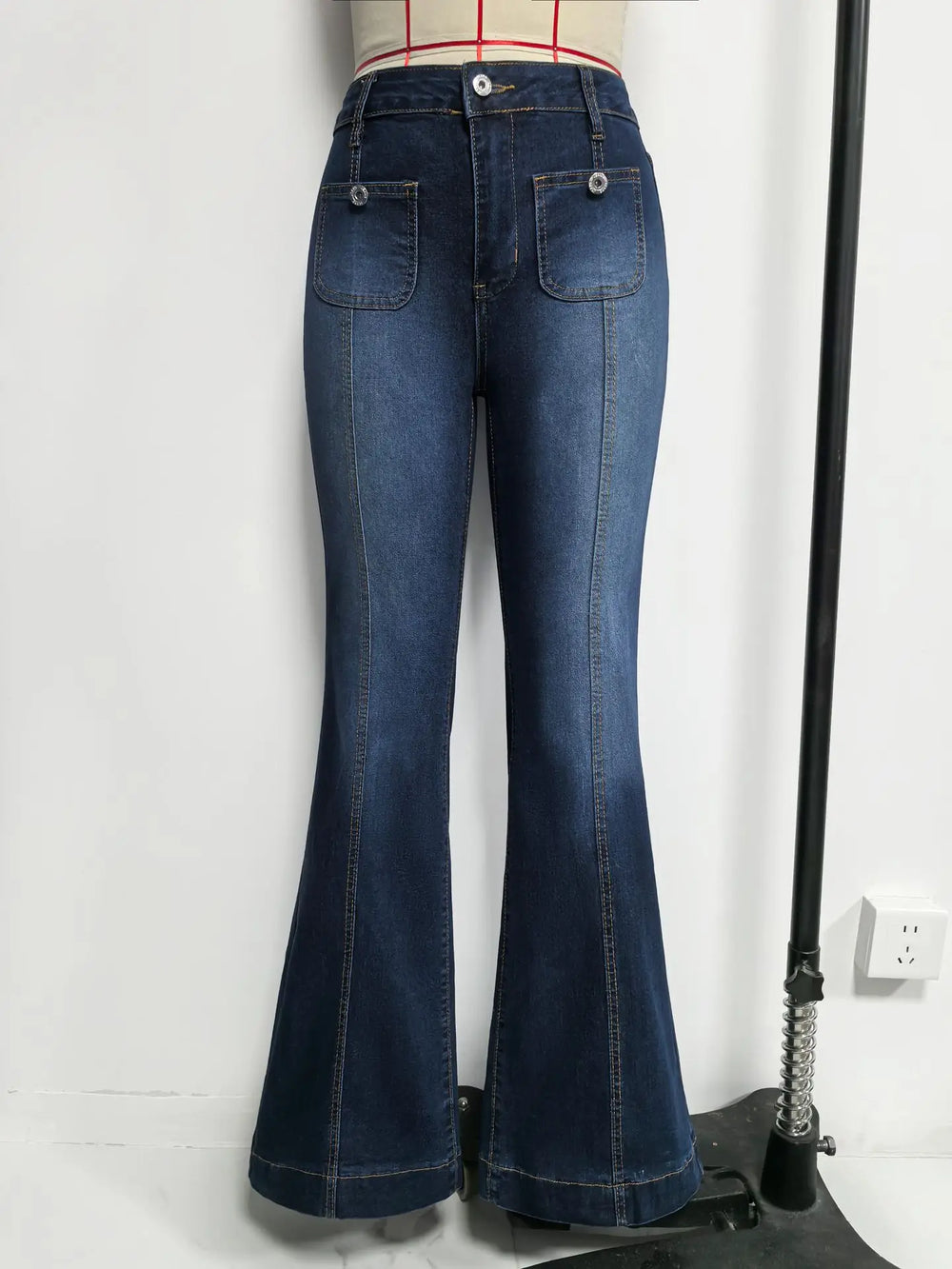 Women Jeans Denim Pant Vintage Flare Pants Y2k Streetwear Slim Fit High Waist Straight Trousers Elegant Splice Work Casual 2026