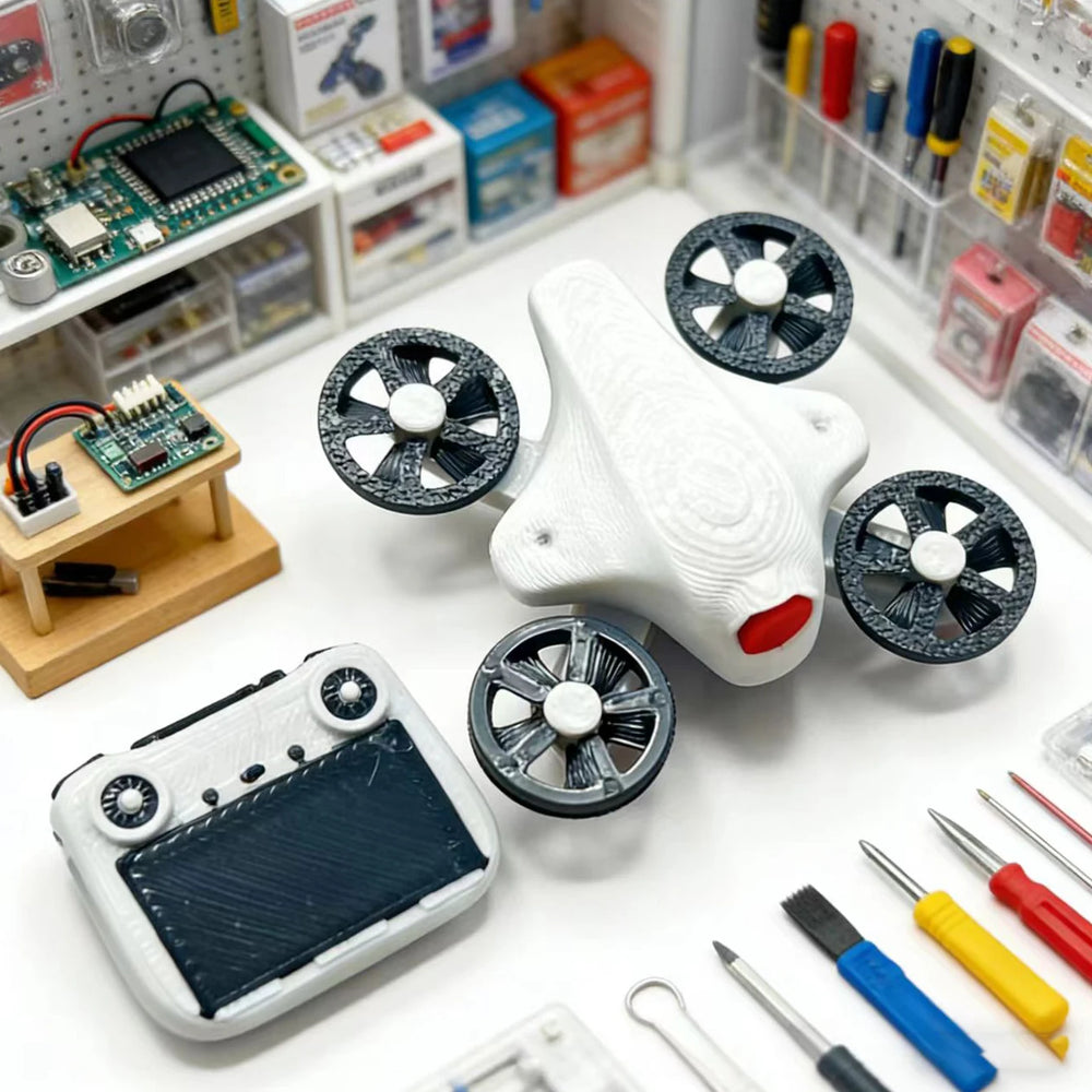 2-Piece 1:12 Miniature Drone Model Props | Braviixx