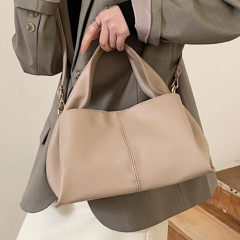 Minimalist PU Handbag | Detachable Crossbody Strap | Braviixx