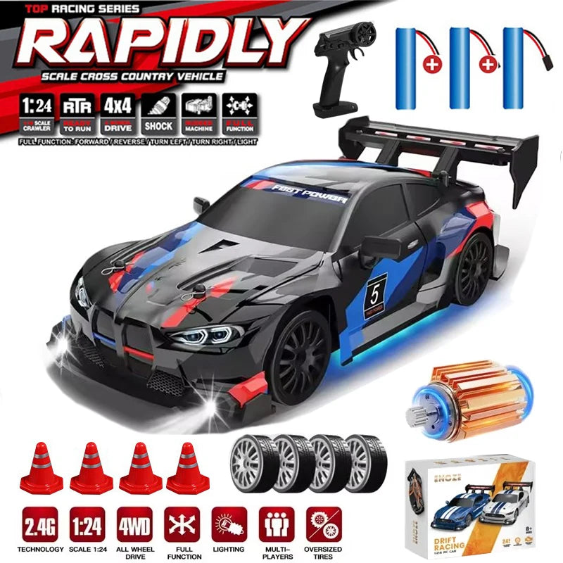 1:24 4WD RC Drift Car with LED Lights | Braviixx