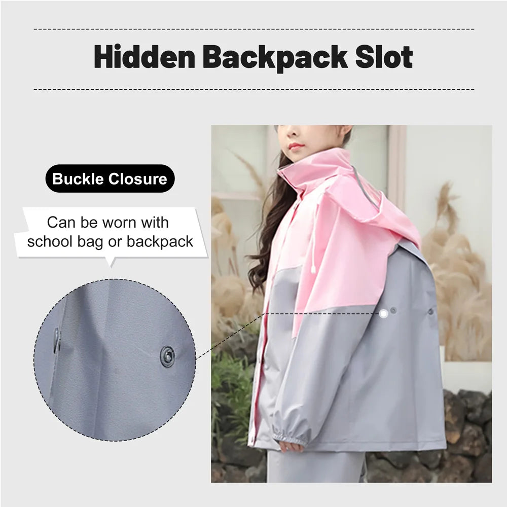 Kids’ Hooded Zip-Front Raincoat | Braviixx