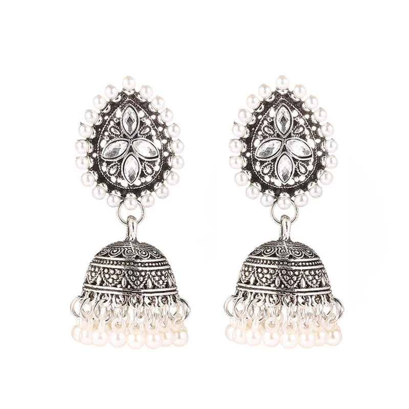 Jhumka Earrings | Teardrop & Bead Fringe | Braviixx