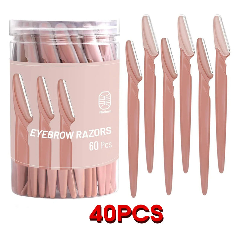 Eyebrow Trimmer Razor Set | Safe Face & Body Hair Removal | 12/40 PCS | Braviixx