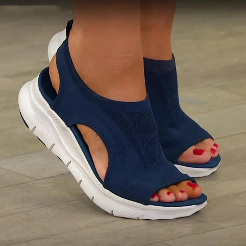 Mesh Women Sandals Female Summer Shoes 2025 Classic Breathable Slip on Sport Sandals Open Toe Platform Shoes Zapatillas De Mujer