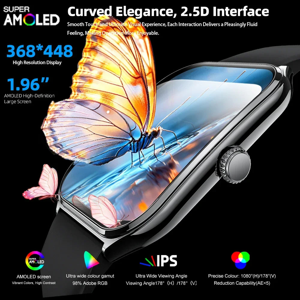 1.96" AMOLED Smart Watch with Bluetooth Calling & Always-On Display | Braviixx