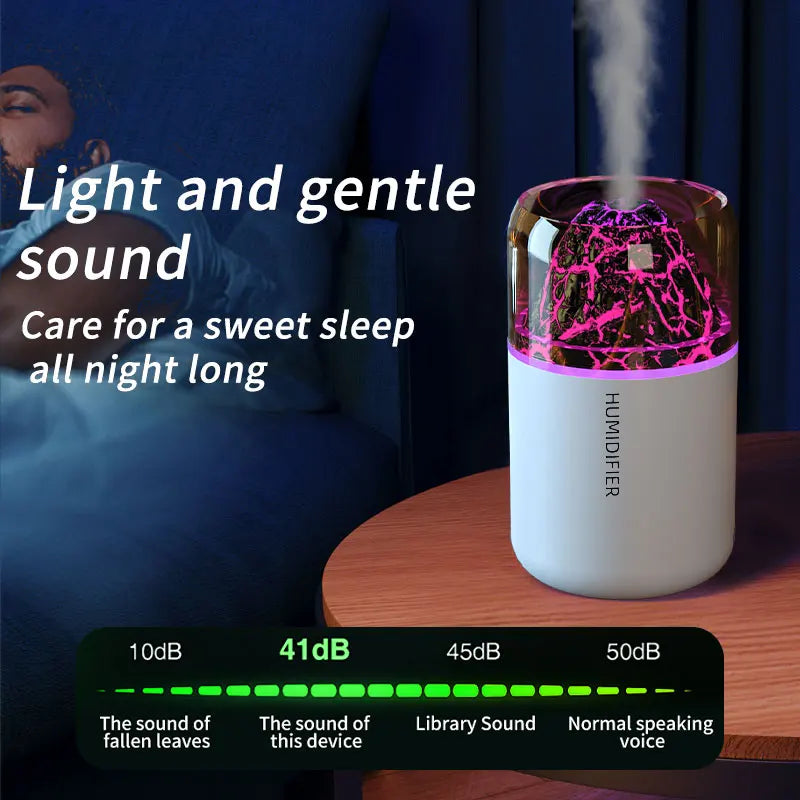 Volcano-Effect USB Humidifier | Colour Light & Scent Bundle Options | Braviixx