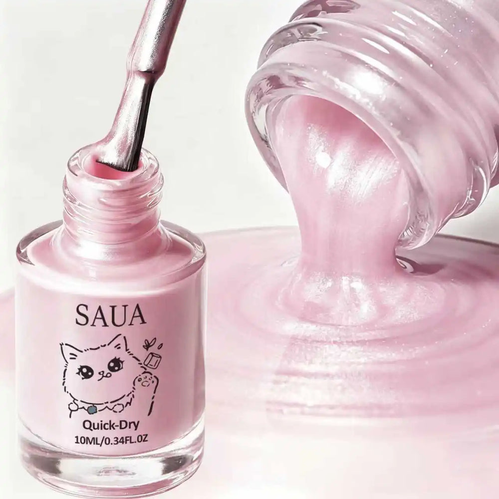10ml Pink Pearlescent Nail Polish | Quick-Dry Air-Dry Formula | Braviixx
