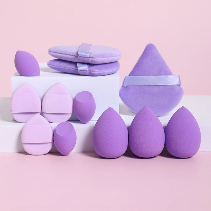 12-Piece Makeup Sponge Set | Powder Puffs, Beauty Eggs & Mini Sponges | Braviixx