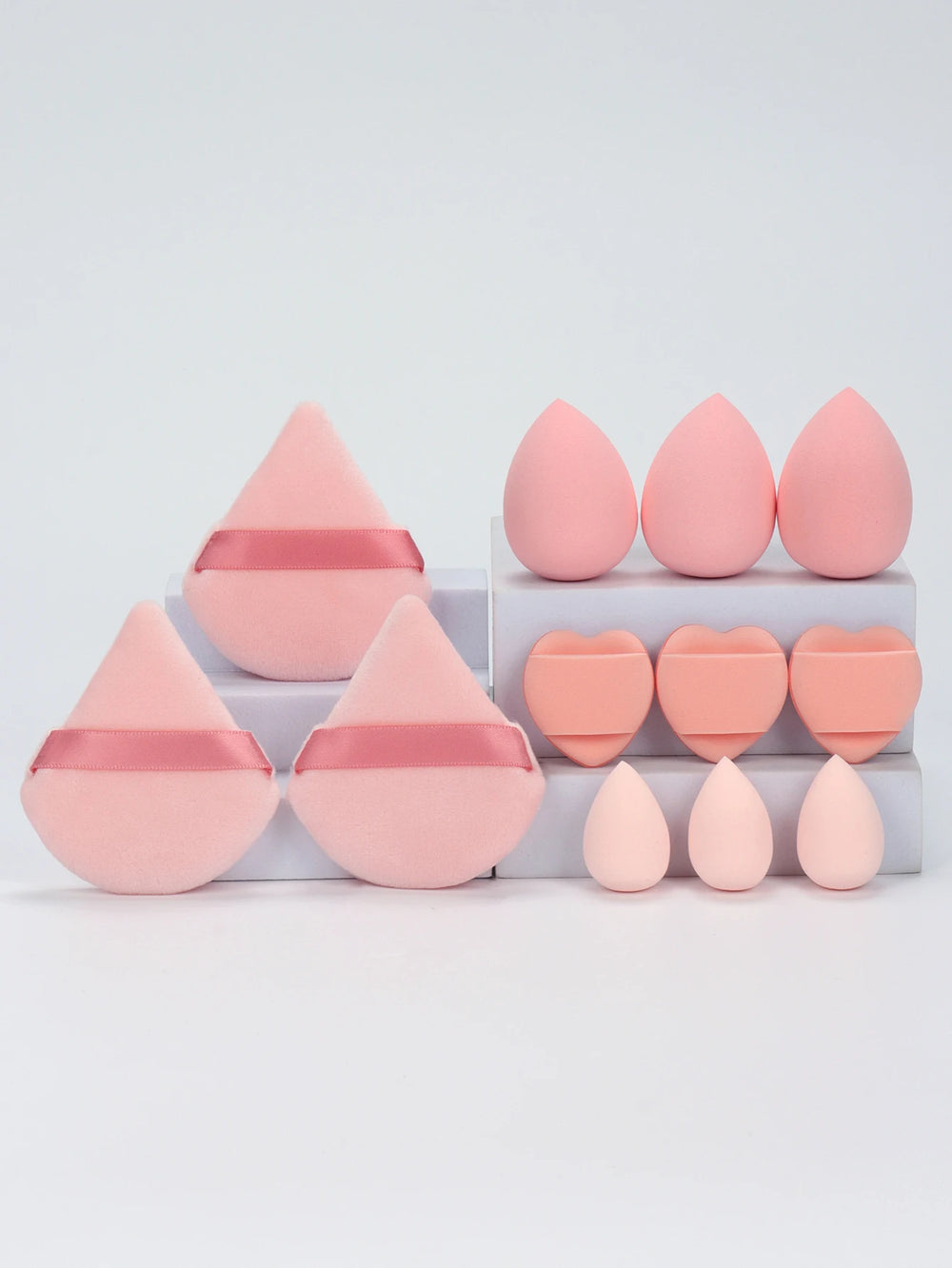 12-Piece Makeup Sponge Set | Powder Puffs, Beauty Eggs & Mini Sponges | Braviixx