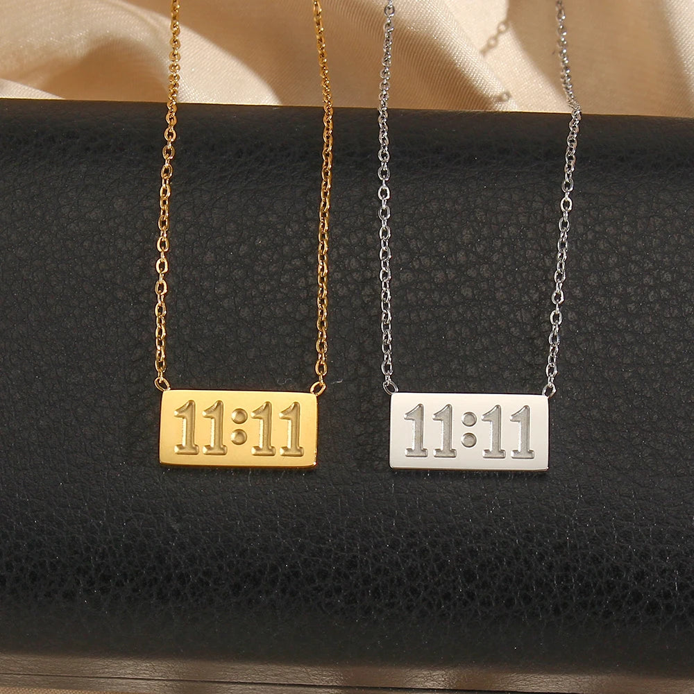 11:11 Stainless Steel Pendant Necklace | Gold-Tone or Silver-Tone | Braviixx