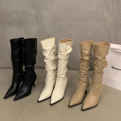 Knee-High Boots | Slouch Shaft & Stiletto Heel | Braviixx