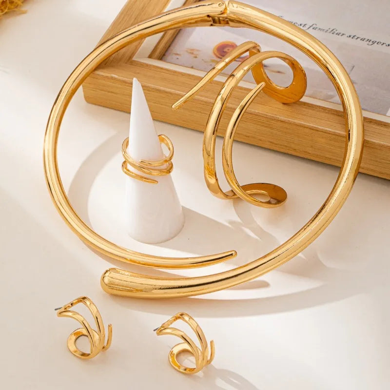 Geometric Necklace, Earrings, Ring & Bracelet Set | Braviixx