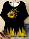 2026 Women's T-Shirt 3D Floral Pattern Print Short Sleeve O-Neck Short Sleeves Tees Graphic T-Shirts Oversized Women' S Clothes