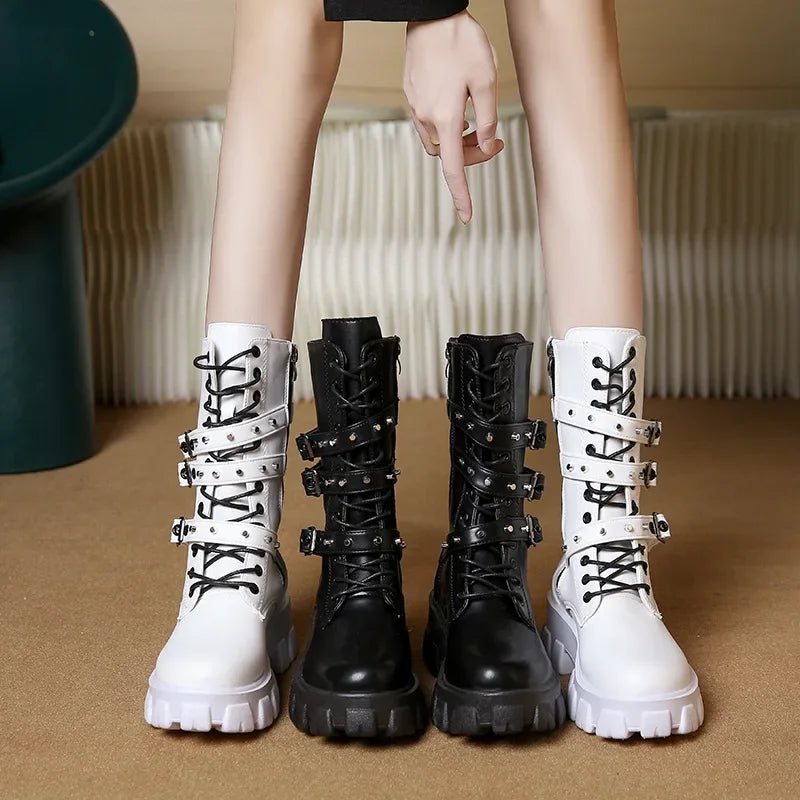 Combat Boots | Triple Buckle & Chunky Sole | Braviixx