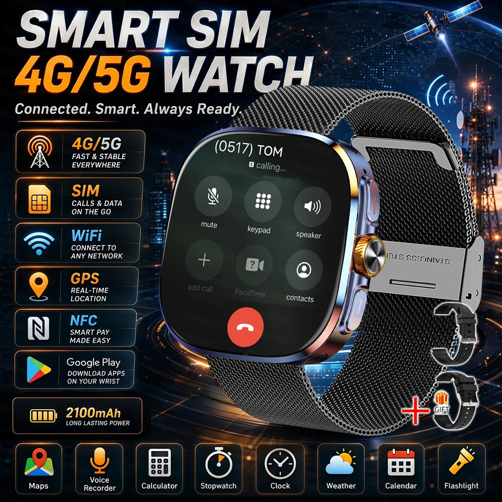 4G SIM Smartwatch | Rotating Camera, GPS & Wi-Fi | Braviixx