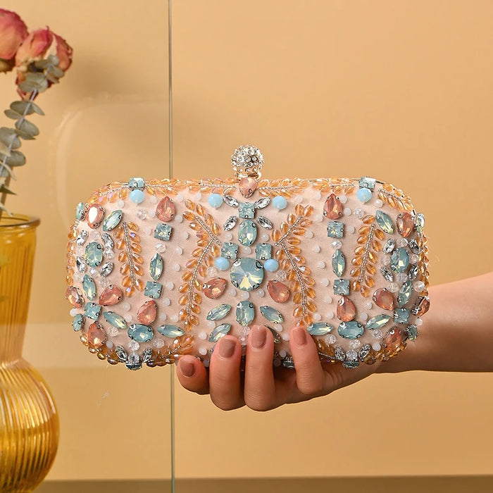 Women's Crystal Beaded Clutch Evening Bag