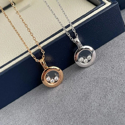 Three-Stone Cubic Zirconia Pendant Necklace | Braviixx