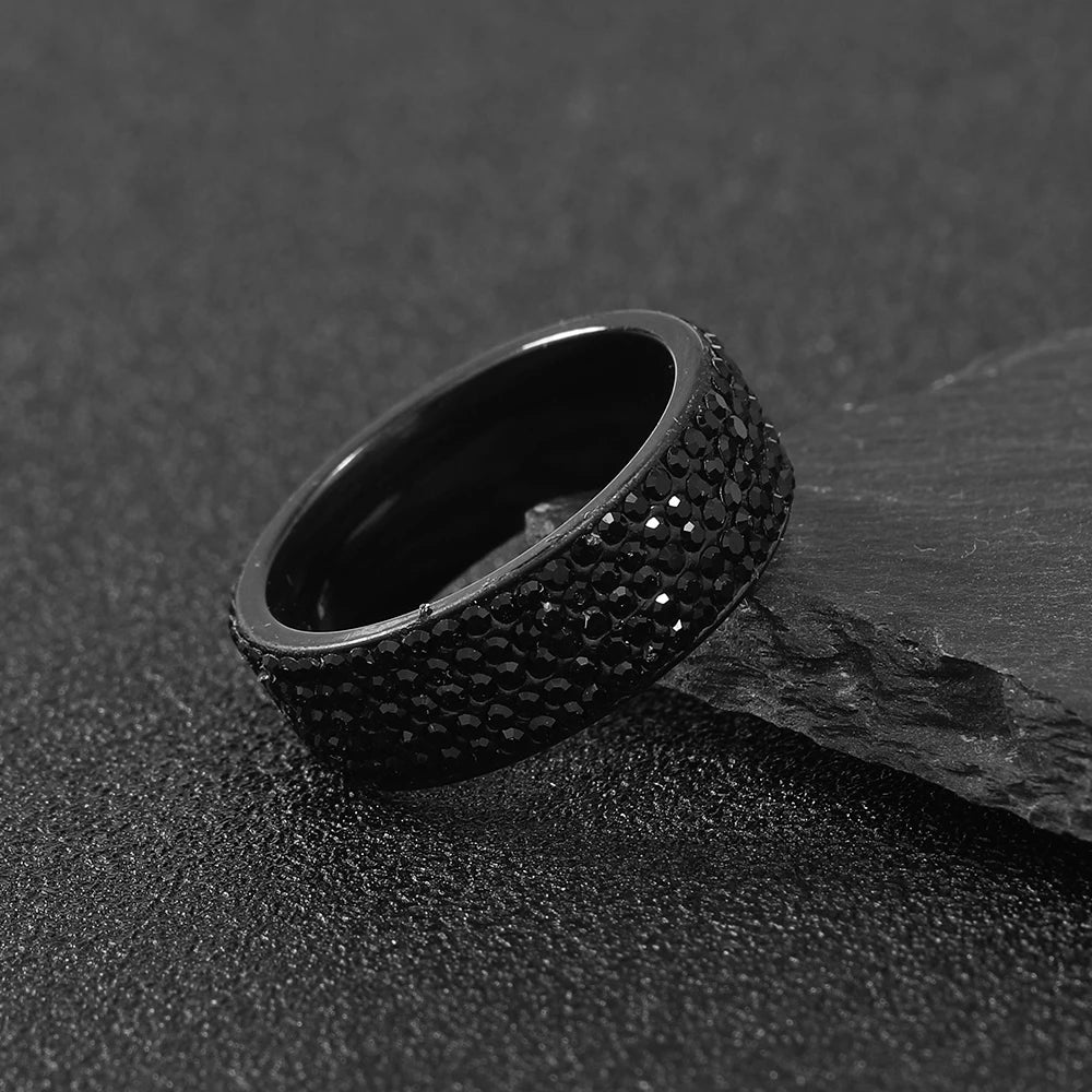 Stainless Steel Sparkling Band Ring | 8 mm | Braviixx
