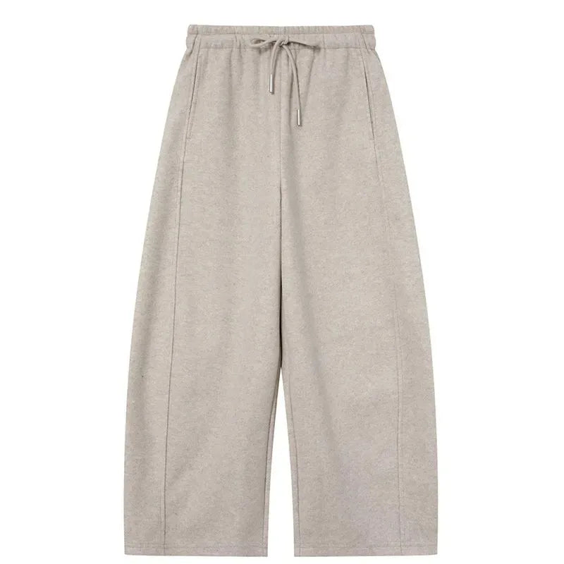 Women's Wide-Leg Culottes with Elastic Waist Drawstring