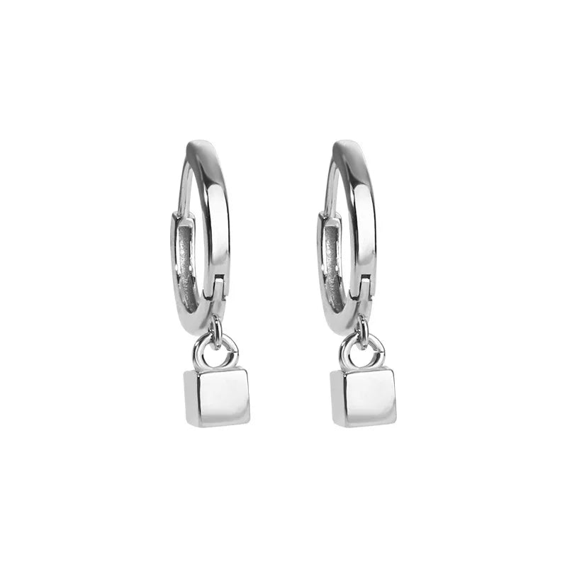 REETI  Silver Gold Earrings Geometric squares Drop Earrings For Women Gift Fashion Jewelry