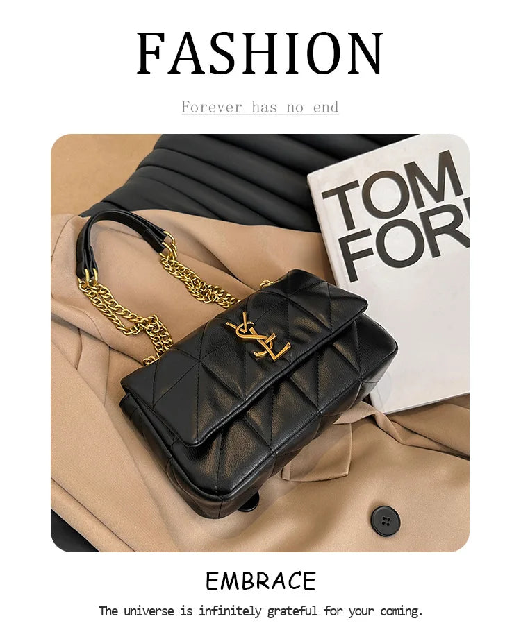 Women's Quilted Shoulder Bag | Chain Strap | Braviixx