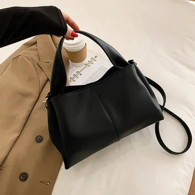 Minimalist PU Handbag | Detachable Crossbody Strap | Braviixx