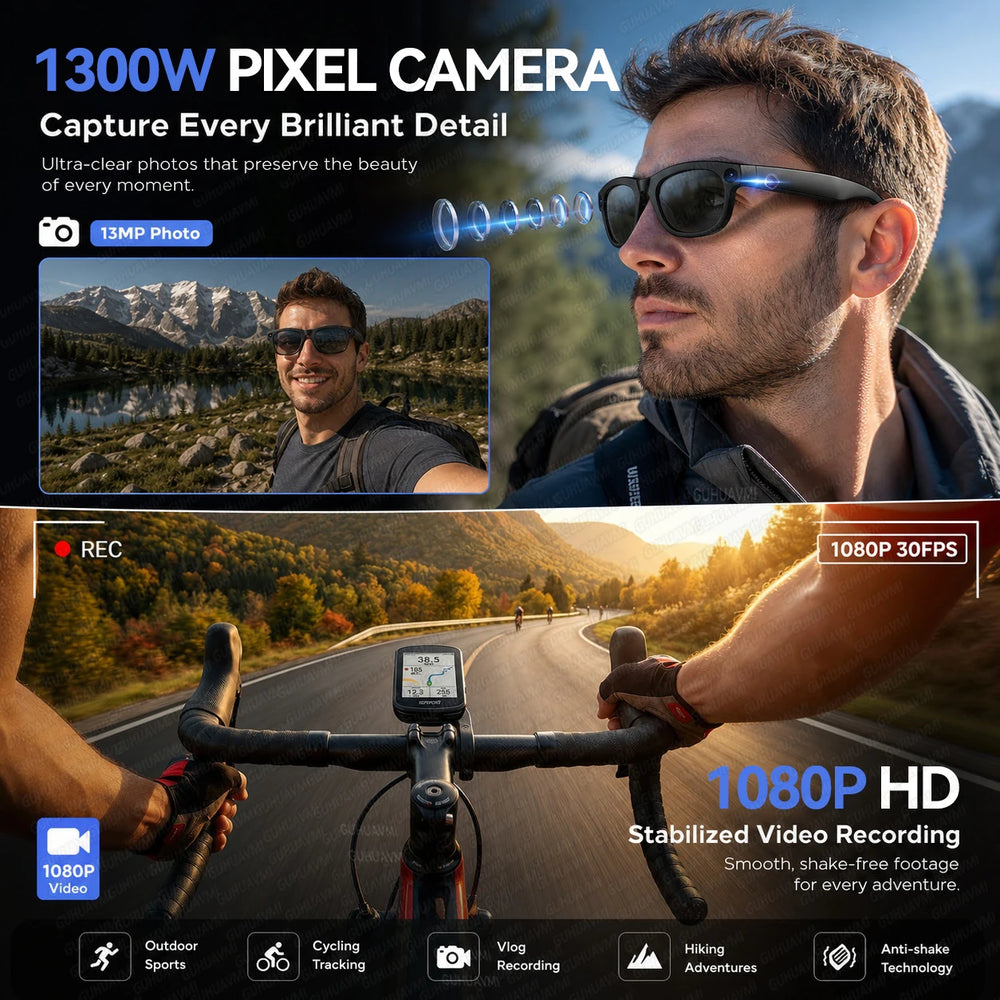 13MP AI Camera Smart Glasses with Open-Ear Audio | Braviixx