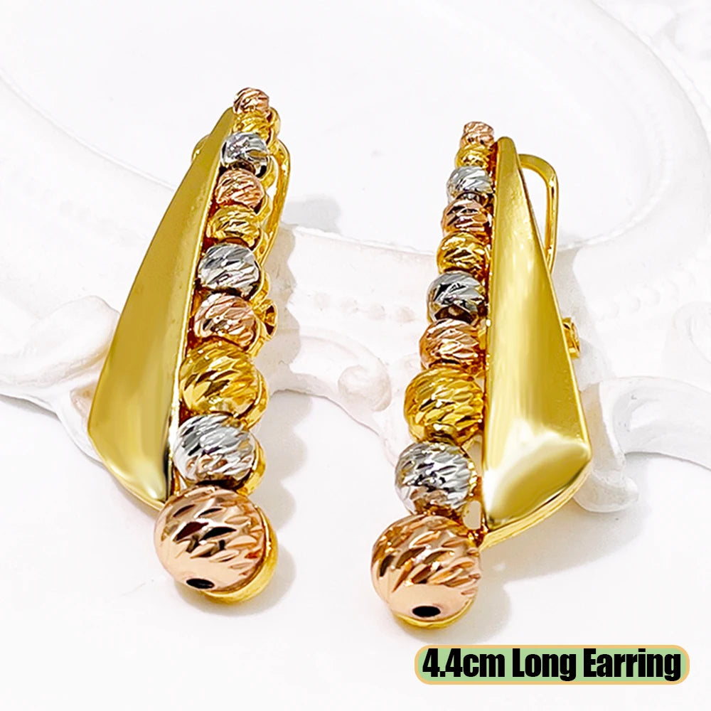Three-Tone Statement Jewellery Set | Geometric Bead Design | Braviixx