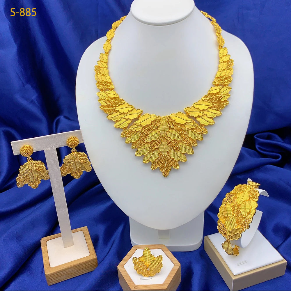 Women's Gold-Tone Jewellery | Floral Necklace & Matching Set Options | Braviixx