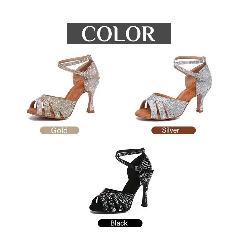 Women's Rhinestone Latin Dance Heels | Braviixx