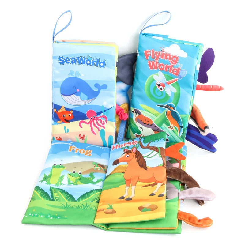 Baby Animal Tail Cloth Book | Soft Touch-and-Feel Book | Braviixx