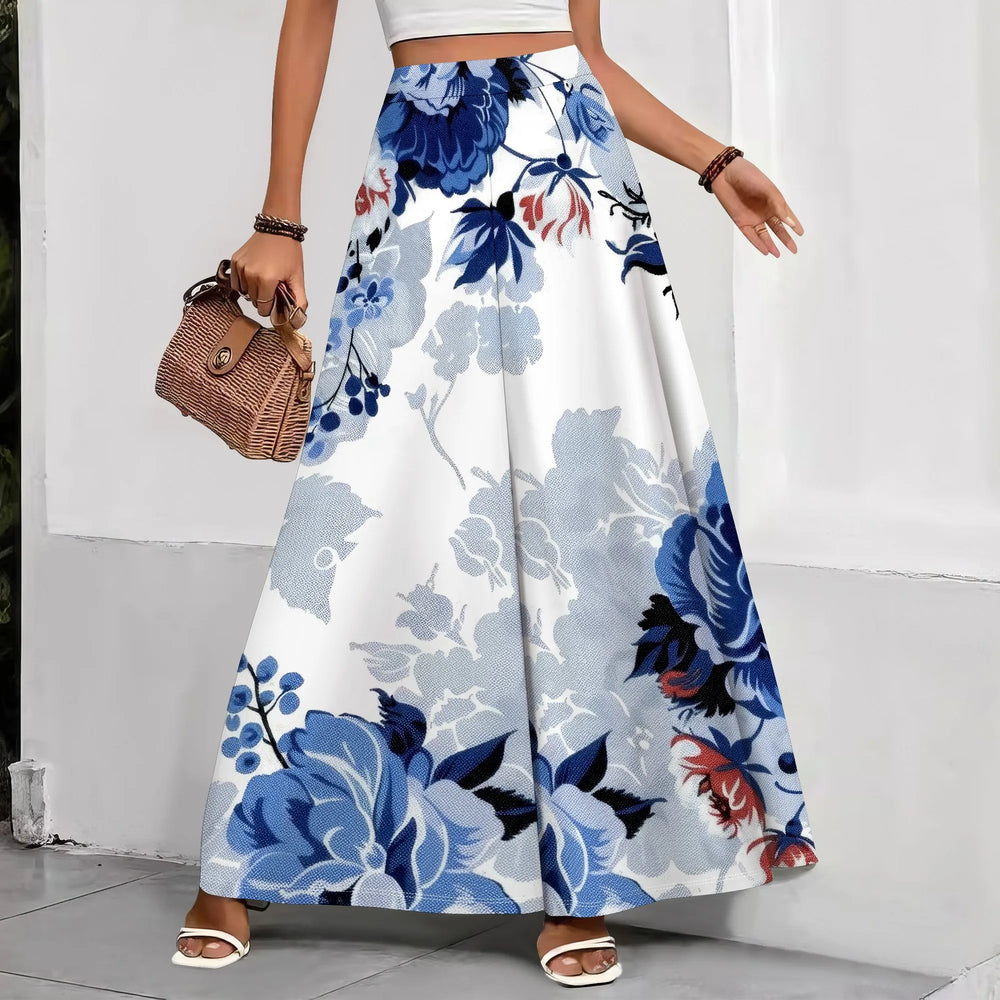 Womens 2025 Trendy High Waisted Wide Leg Pants Summer Casual  Palazzo Pants Flowy Beach Trousers with Pockets