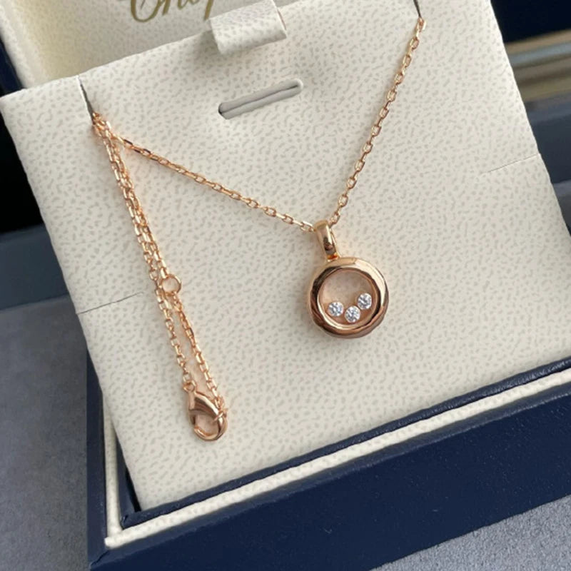 Three-Stone Cubic Zirconia Pendant Necklace | Braviixx