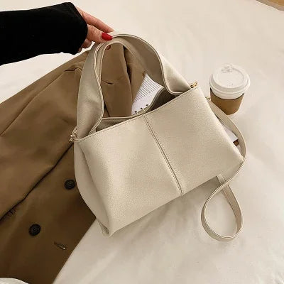 Minimalist PU Handbag | Detachable Crossbody Strap | Braviixx