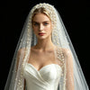 Pearl-Beaded Cathedral Bridal Veil | Single Tier with Comb | Braviixx