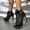 Women's Lace-Mesh Platform Ankle Boots | Braviixx