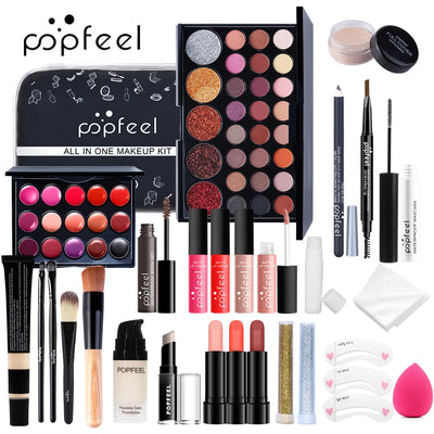 All-in-One Makeup Kit | Eyeshadow, Foundation, Primer & Lip Gloss | Braviixx