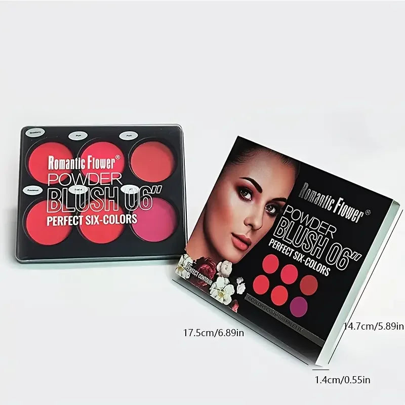 6-Colour Matte Blush Palette | Natural Contouring Blusher | Long-Lasting 18g Beauty Palette