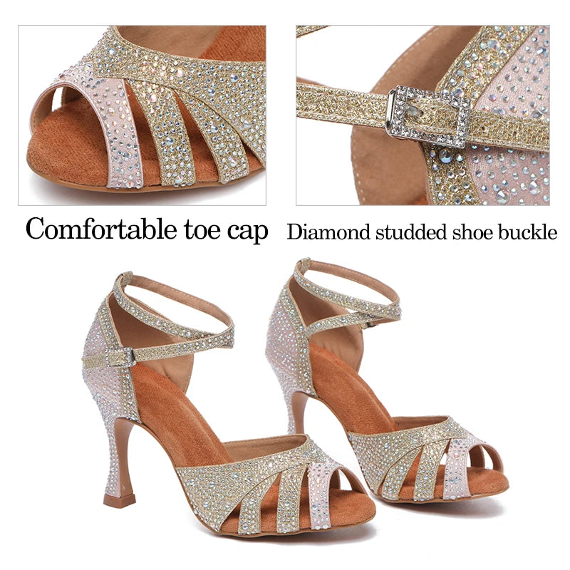 Women's Rhinestone Latin Dance Heels | Braviixx