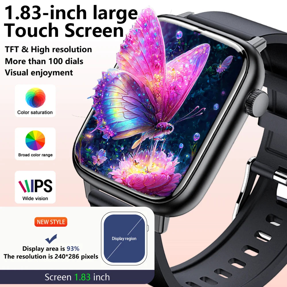 1.83" Bluetooth Calling Smart Watch with Health & Sleep Monitoring | Braviixx