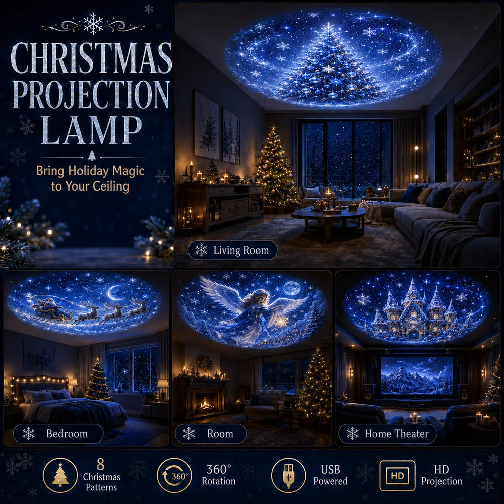 Christmas Projection Light | 8 Patterns & USB Power | Braviixx