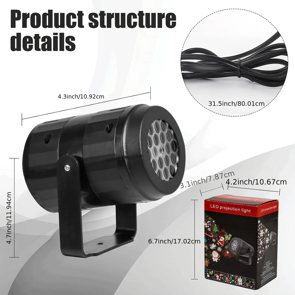 Christmas LED Projector | 16 Festive Patterns & USB Power | Braviixx