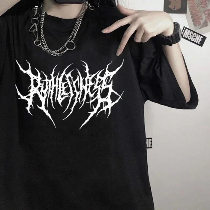 Vintage Women T-shirts Y2k Harajuku Oversized Tshirt Aesthetic Gothic Punk Clothes Oversized Plus Size Short Sleeve Graphic