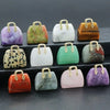 Natural Crystal Gemstone Mini Handbag Pendant Charm