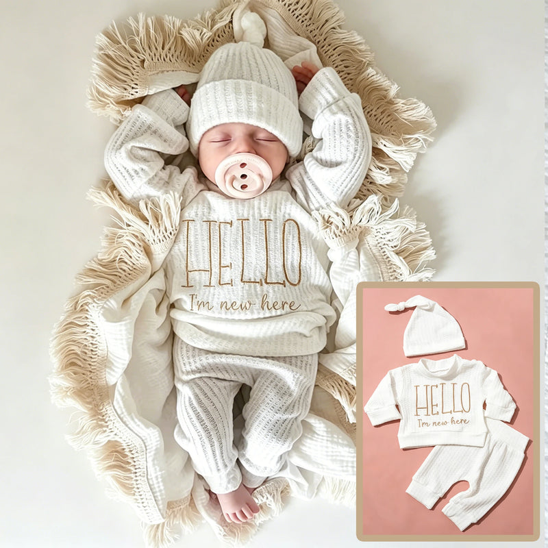 “Hello” Newborn Photo Romper | Braviixx