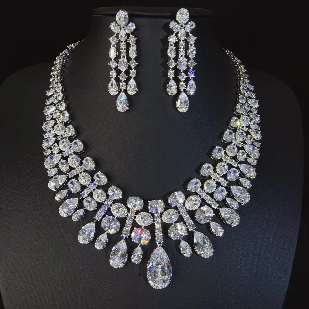 Statement Drop Necklace & Earrings Set | Braviixx