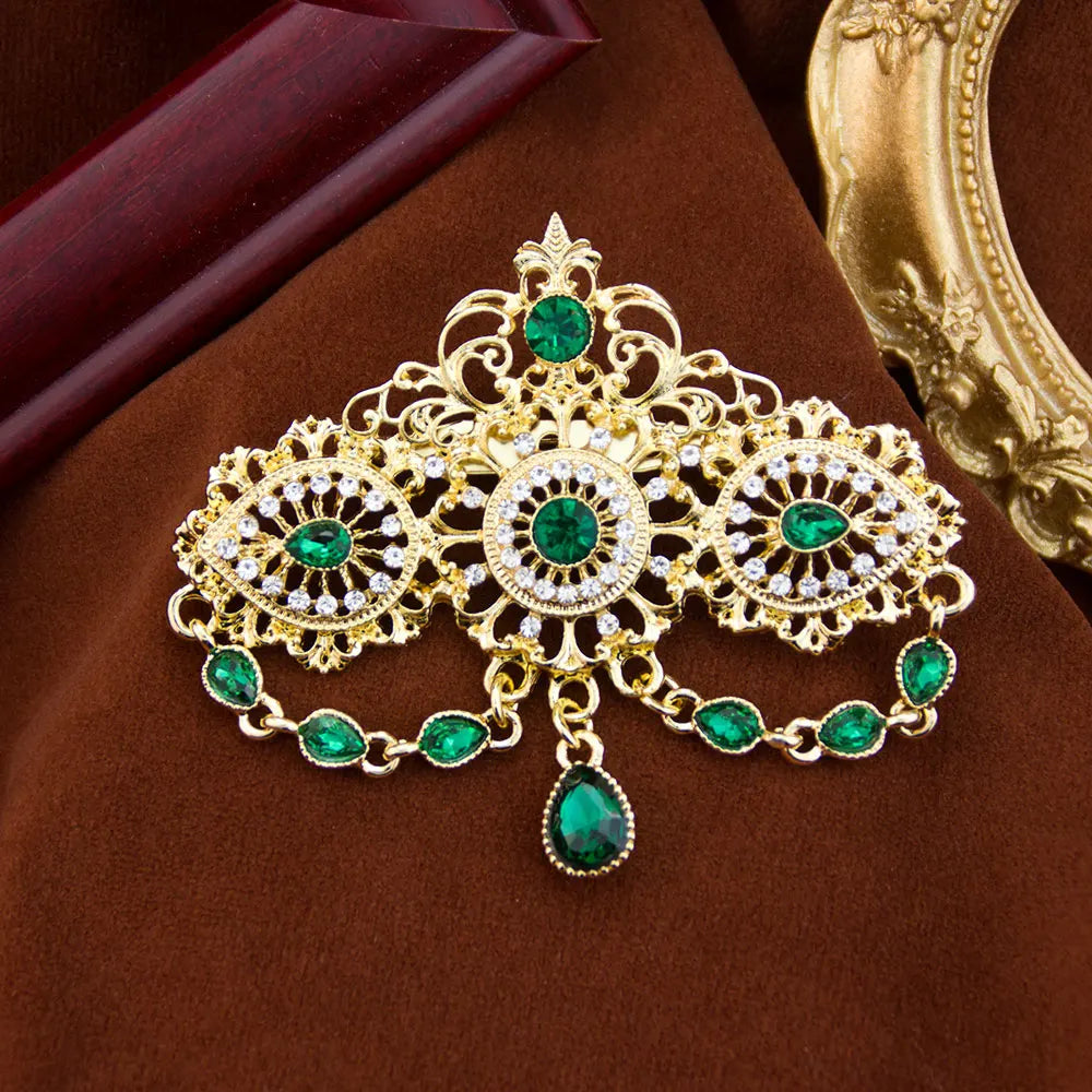 Crystal Caftan Brooch | Teardrop Chains | Braviixx