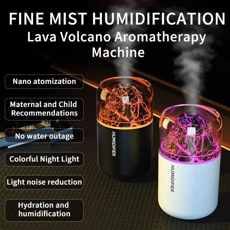 Volcano-Effect USB Humidifier | Colour Light & Scent Bundle Options | Braviixx